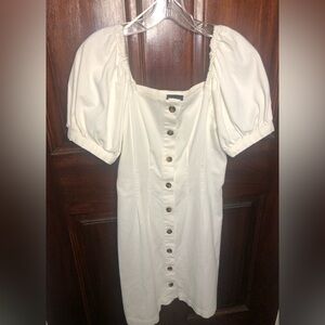 NWOT Who What Wear White Button Up Dress‎ Size Small